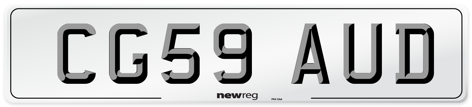 CG59 AUD Number Plate from New Reg